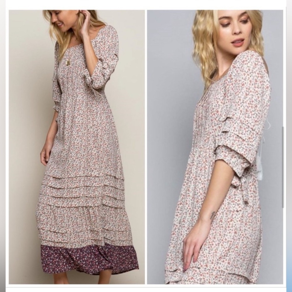 POL Floral Maxi Backless Dress